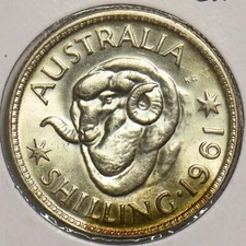 Australia 1961 Shilling Merino ram 299146 combine shipping