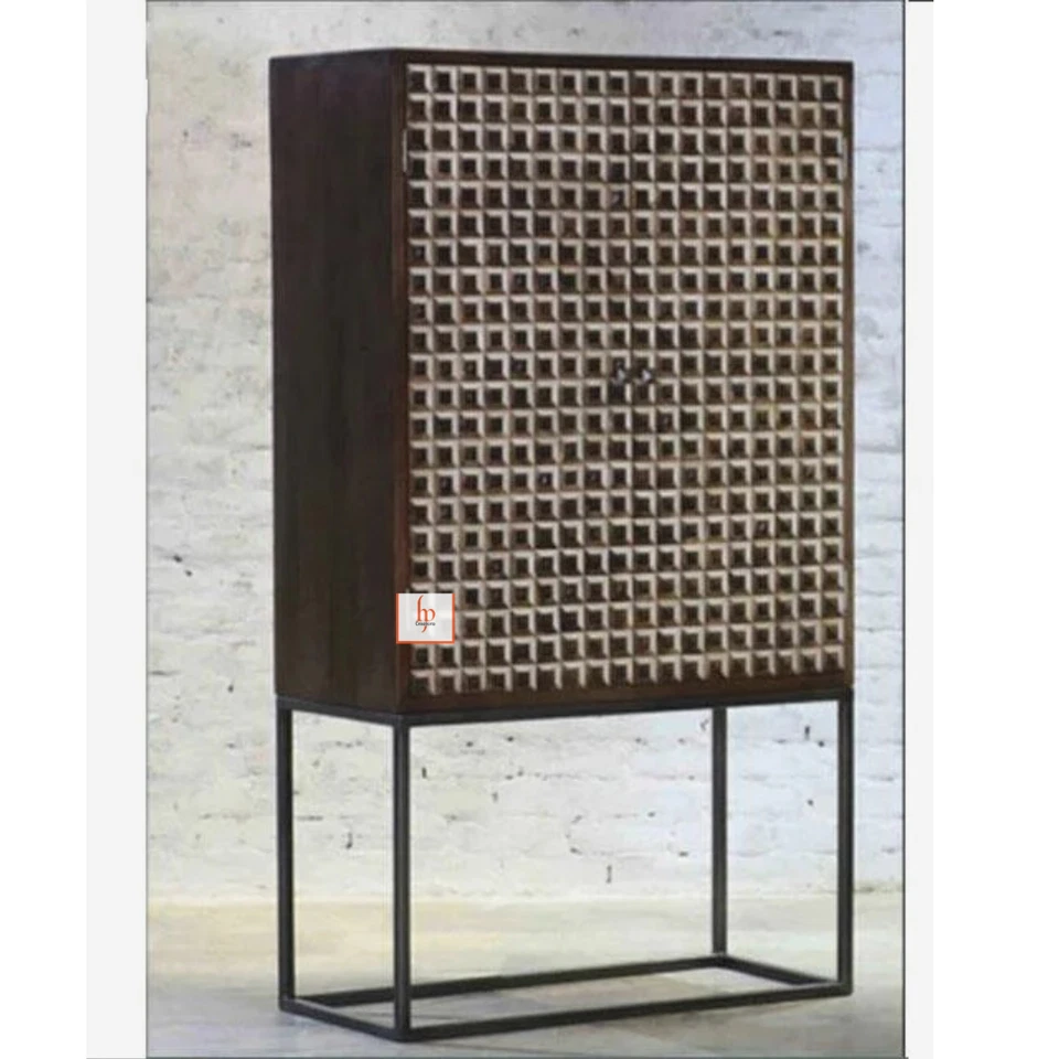 Handmade Bone Inlay Bar Cabinet Stunning Beer Cabinet Attractive Cabinet  - Image 3 of 4