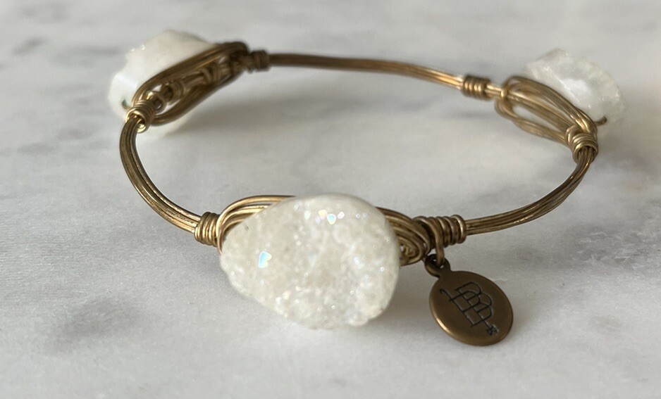 BB Bourbon & Bowties White Agate Statement Piece … - image 3