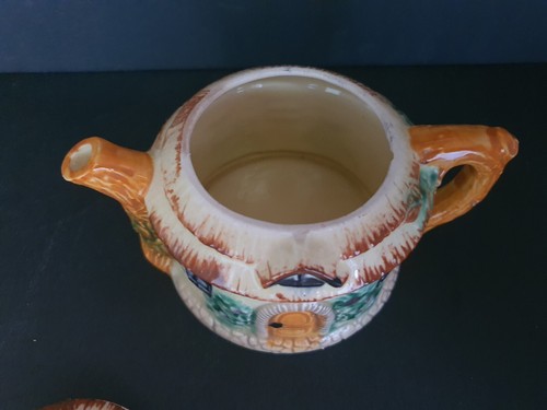 Vintage Thatched Cottage Teapot w Lid Japan 40s-50s Cottage Ware 2 cup Tea Pot - Picture 4 of 9