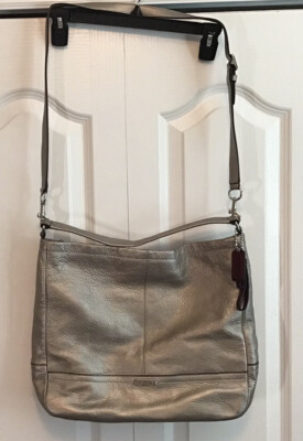 Coach F23293 Pebble Leather Hobo 2 Way Shoulder/Hand Bag Zip 