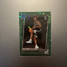 2021-22 Donruss Rated Rookie Cameron Thomas RC Holo Green Ice #203 Brooklyn Nets