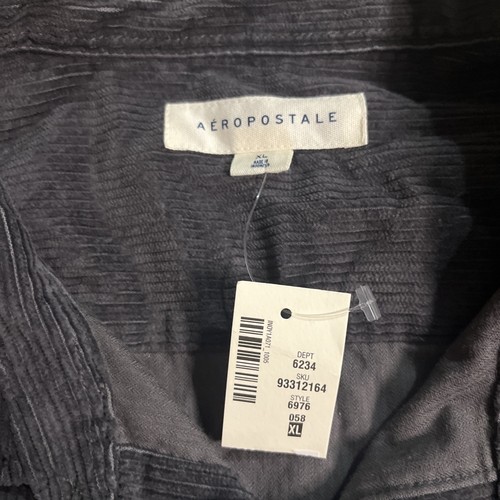 Camisa Aeropostale Pana Abotonada Para Hombre Talla XL Extra Grande Gris Estilo Clásico - Imagen 4 de 7
