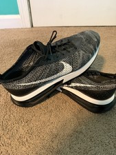 Men Nike Air Max Flyknit Racer Athletic Shoes Sneakers Black/White 14