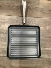 All-Clad Griddle Pan 11"  Square Skillet Flat Non Stick Hard Anodized Ribbed
