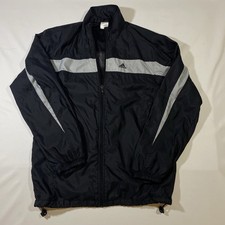 Adidas Vintage 90s Track Jacket Black Gray Accents Full Zip Men's Size Small