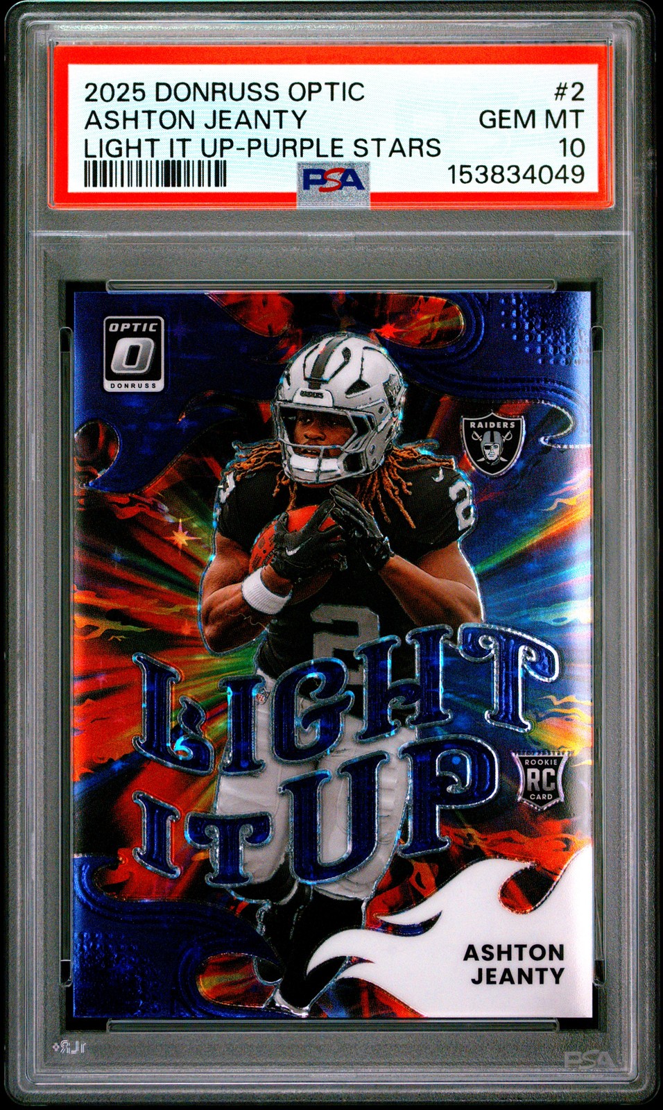 Ashton Jeanty Panini Donruss Optic Light It Up #2 Purple Stars