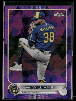 Devin Williams 2022 Topps Chrome Platinu #26 SN Sapphire Refractor /10 Brewers