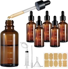 5 x 30ml 50ml Dropper Bottle with Scale Pipette Amber Glass Bottle Essential Oil