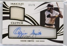2021 Panini Immaculate Clearly Clutch Materials 37/75 Ozzie Smith Auto HOF e0h