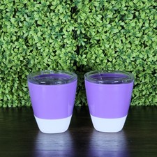 2 Munchkin 7 Oz Toddler Training Cups Purple BPA-Free With Lids