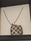 Karis Collection STS Sterling silver Checkered Diamond Chip Pendant 20"L necklac — photo 4