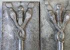 Antique Steel Mold Die Hub Stamp Jewelry Tool Pendant Ring Snakes Skull Sides  — photo 3