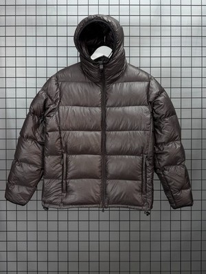 Aspesi Down Puffer Jacket Mens Small Brown Hooded Minimalist Italy