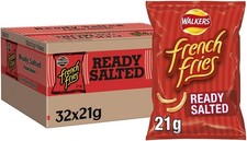 Walkers French Fries Ready Salted Snacks Crisps 32x21g