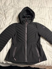 Tommy Hilfiger Women's Black Hooded Full Zip Puffer Jacket Zipped Pockets S
