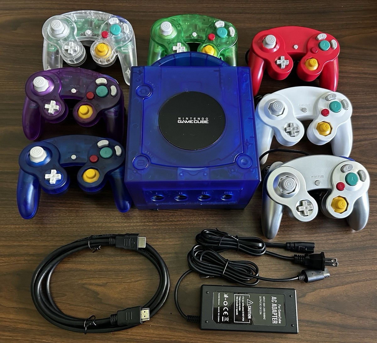 Nintendo GameCube Console clear blue-HDMI Mod Pluto Llx- AUTHENTIC