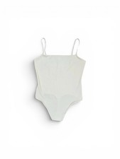 Athleta Square Neck Bodysuit Cream Off White Adjustable Straps Size Small