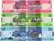 Gambia 5-20 Dalasis 3 Pieces Set, 2019, P-37a-39a, UNC X 10 PCS