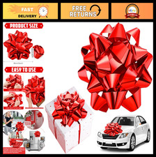 16 Inch Giant Red Bow for Valentine's Gifts - Pre-Assembled Holiday Decor for Ca