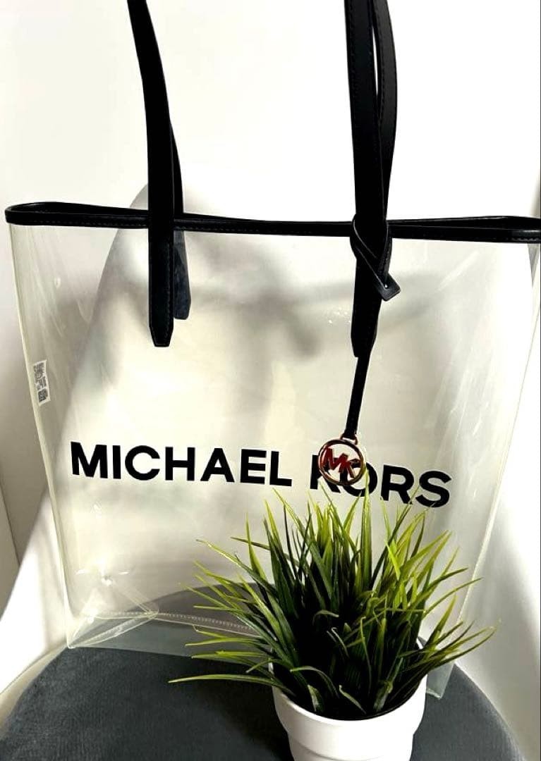 Michael Kors Clear Vinyl Large Tote Bag Shoulder Bag Signature