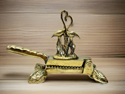 Vintage Solid Brass 8'' Nutcracker Flamingo's Form a Heart Marked Pat Pend Unique