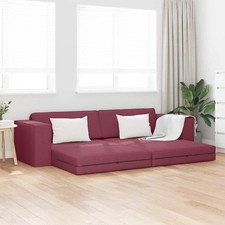 Futon-Sofa-Bett 2-in-1 Burgunderrot 245x150x60.5 cm Stoff