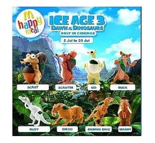 2009 ICE AGE DAWN OF THE DINOSAURS MCDONALDS HAPPY MEAL TOYS - U - PICK