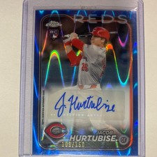 2024 Chrome Update Blue RayWave Refractor Jacob Hurtubise Rookie Auto RC - Reds