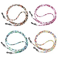 4 Pcs Beaded Eyeglass Chains Women Eye Glasses Strap Holders Around Neck Face...