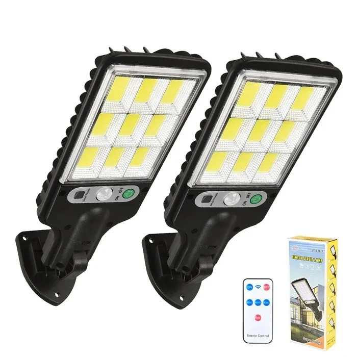 Lampe d'extérieur solaire LED 108 COB avec télécommande et 3 modes IP65