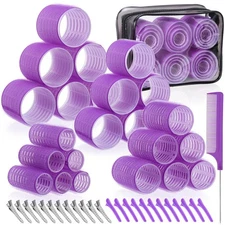 obeoby 4 Sizes Rollers Hair Curlers, 50 Pcs Set Jumbo Hair Rollers 25mm 36mm ...