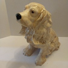 Cocker Spainel Blonde 11" Tall Ceramic Hand Painted Dog Vintage 1989