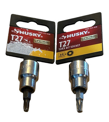 2x Husky T27 Tamper Proof Torx Bit Sockets - 1000-323-938