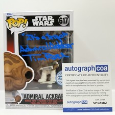 Tim Rose “Star Wars” AUTOGRAPH Admiral Ackbar 617 Signed Funko Pop ACOA