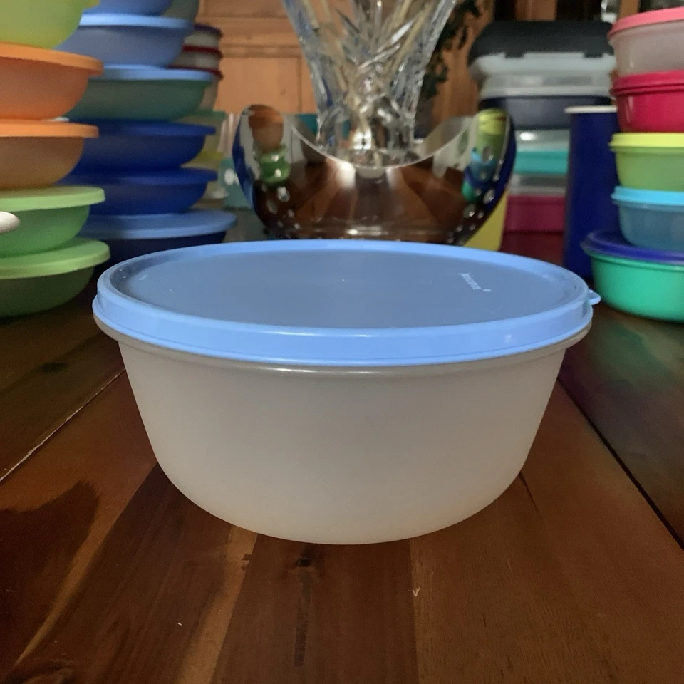 Tupperware Clarissa Schüssel Set ,Behälter Set,Klar / Blau 1.5L,Ø19cm.x10cm.H - Bild 2 von 4