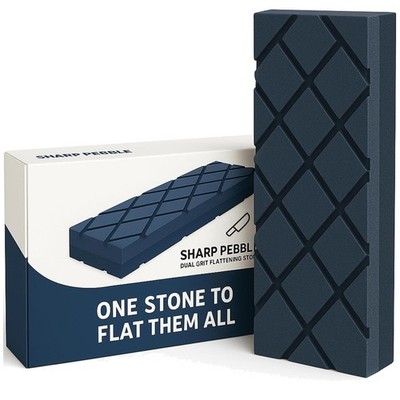Large Flattening Stone - Dual Grit Sharpening Tool with Diamond Grooves