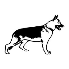German Shepherd Dog Det Decal Sticker Black Die Cut Vinyl