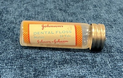 Vintage Johnson & Johnson Zahnseide Glas