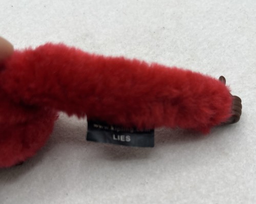 Kipling Peluche ROSSO Scimmia "BUGIE" Borsa Borsetta Anello di Ricambio Portachiavi - Foto 3 di 8