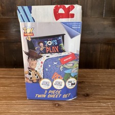 Disney Pixar Toy Story Twin Size Bed Sheet Set Top  Fitted Sheet Pillow Case