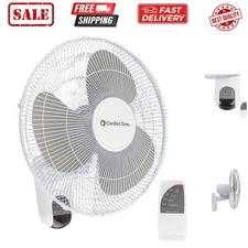 16-inch Wall Mount Fan with Remote Control, Quiet 3-Speed Operation, Timer, A...