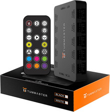 ARGB Fan HUB 5V-3Pin LED Hub 4 Pin PWM Controller RF Remote J-10  Black  