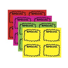 Fluorescent Laser Sign Cards with "Special" Imprint - 5 1/2"L x 4 1/4"H 400 Per