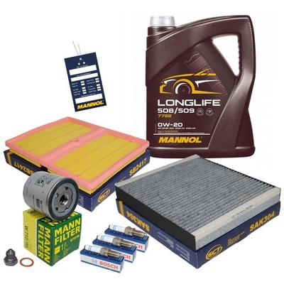 großes Servicekit mit 5L 0W20 für A3 Q2 Ateca Leon Karoq Octavia Golf7 T-Roc etc