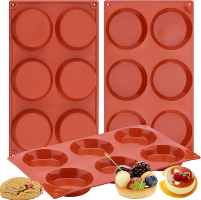 3 Inch Egg Mold for Breakfast Sandwiches Round Silicone Muffin Top/Egg Pan, Non-