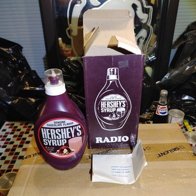 WORKING vtg Original Box Hershey Syrup Bottle Transistor Radio Chocolate