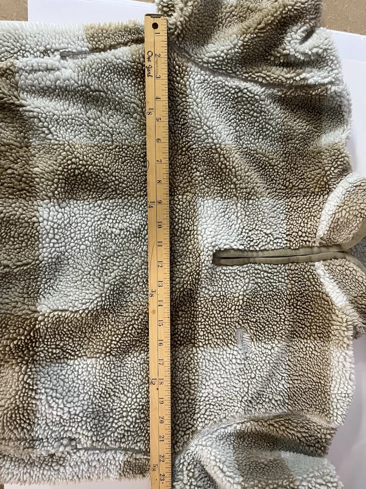 耐克 Youth Sherpa 套衫夹克 1/4 拉链深桩尺寸中号棕褐色/象牙白 — 第 4/4 张图片