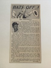 Red Schoendienst New York Giants Hats Off 1956 Sporting News Baseball 4X8 Panel