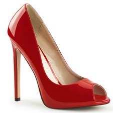 Sale SEXY-42 Pleaser High-Heels Peep Toe Plateaupumps rot Lack zehenoffen 43